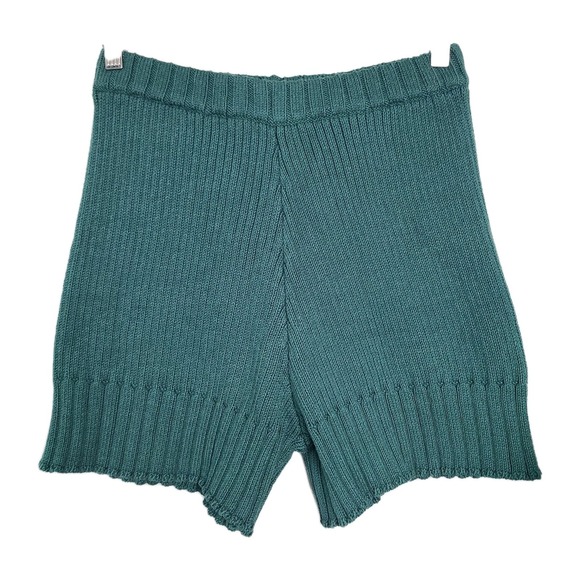 Free People FP Beach Rib Knit Trez Set Mock Neck Sweater Pull-on Shorts Green S - Picture 3 of 14